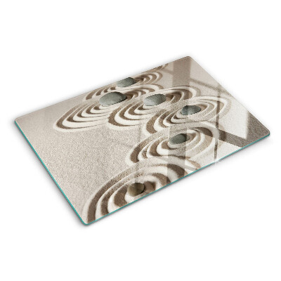 Glas schneidebrett Wellenförmige Muster im Sand