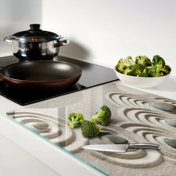 Glas schneidebrett mit wellenförmigem Muster in Sandoptik