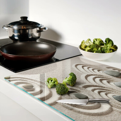 Glas schneidebrett mit wellenförmigem Muster in Sandoptik