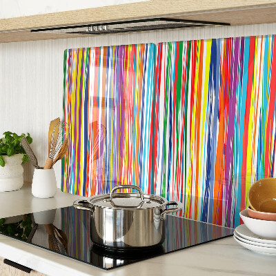 Glas schneidebrett Bunte Streifen in verschiedenen Farbtönen