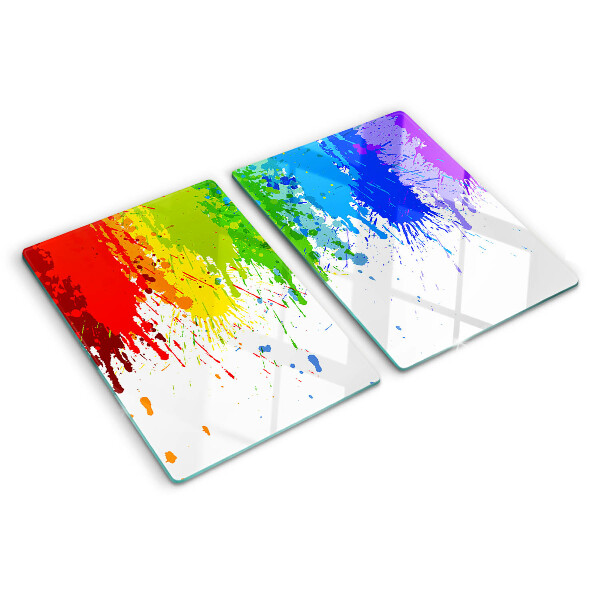 Schneidebrett glas Bunte Farbflecken