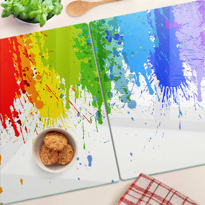 Schneidebrett glas Bunte Farbflecken