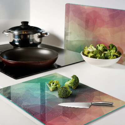 Glas-Schneidebrett mit abstraktem geometrischem Muster