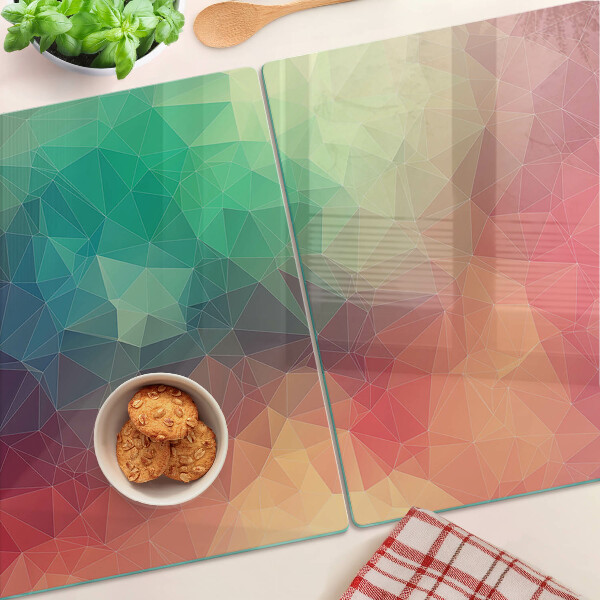 Glas-Schneidebrett mit abstraktem geometrischem Muster