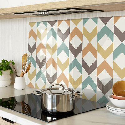 Schneidebrett glas Geometrie in Pastellfarben