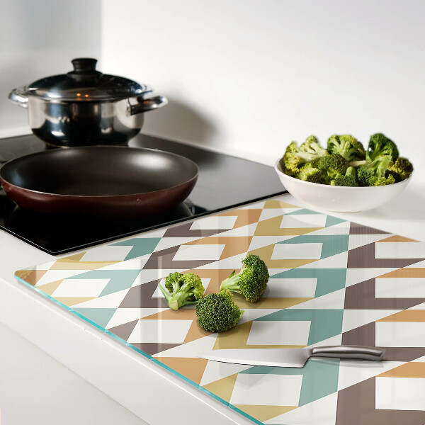 Schneidebrett glas Geometrie in Pastellfarben