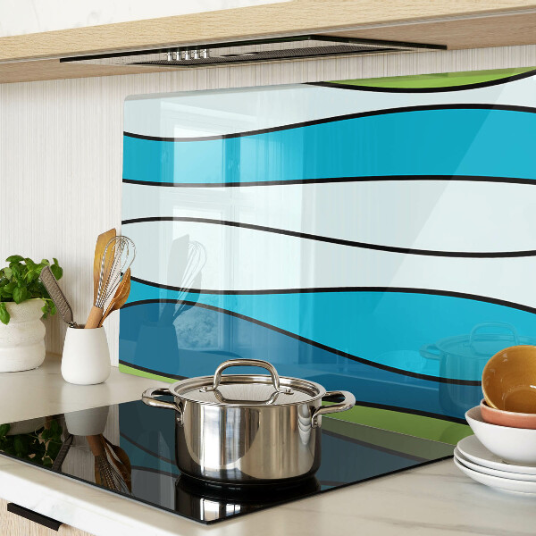 Schneidebrett Wellen in Blau- und Grüntönen