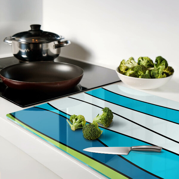 Schneidebrett Wellen in Blau- und Grüntönen