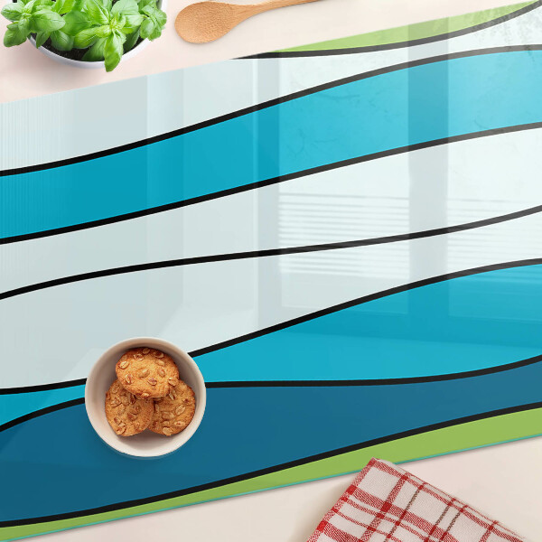 Schneidebrett Wellen in Blau- und Grüntönen