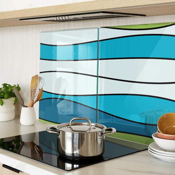 Schneidebrett Wellen in Blau- und Grüntönen