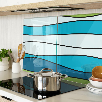 Schneidebrett Wellen in Blau- und Grüntönen