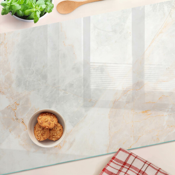 Schneidebrett Glas mit Marmormuster und goldenen Adern