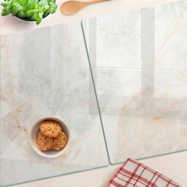 Schneidebrett Glas mit Marmormuster und goldenen Adern