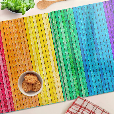 Schneidebrett Glas mit regenbogenfarbenen Streifen