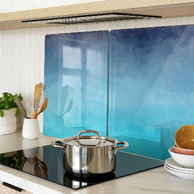 Glas schneidebrett Transparenter Nebel in Blautönen