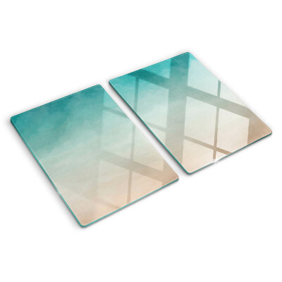 Schneidebrett mit blauem und orangefarbenem Farbverlauf