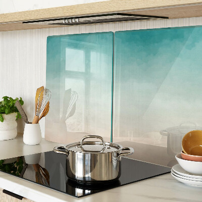 Schneidebrett mit blauem und orangefarbenem Farbverlauf