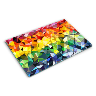 Schneidebrett glas Farbenfrohes Mosaik aus Dreiecken