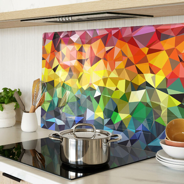 Schneidebrett Glas mit farbenfrohem Mosaik aus Dreiecken