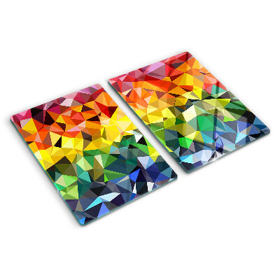Schneidebrett glas Farbenfrohes Mosaik aus Dreiecken
