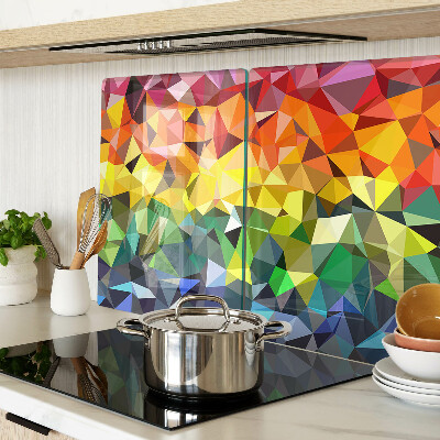 Schneidebrett glas Farbenfrohes Mosaik aus Dreiecken