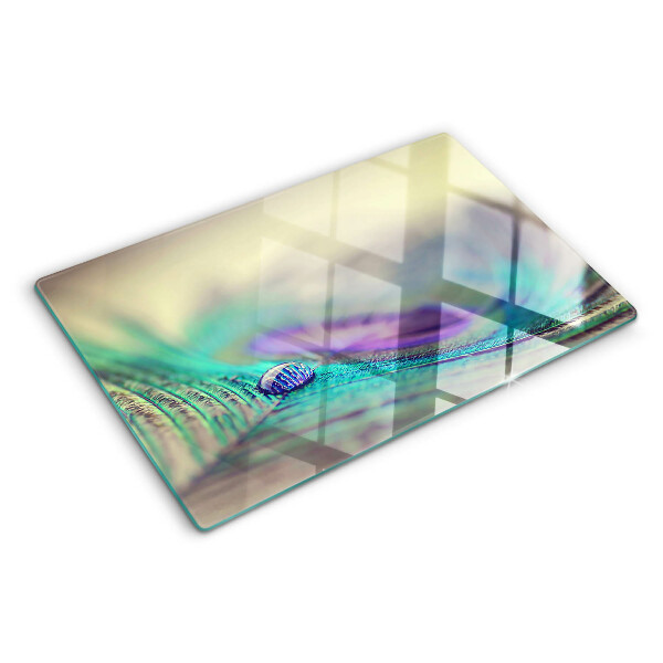 Glas schneidebrett Ein Tropfen auf einem Blatt