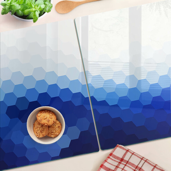 Schneidebrett Blaue Sechsecke in Farbverläufen