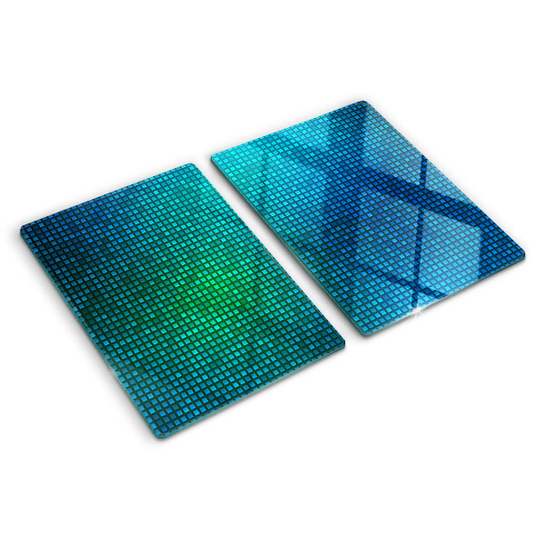 Glas-Schneidebrett mit Farbverlauf in Blautönen