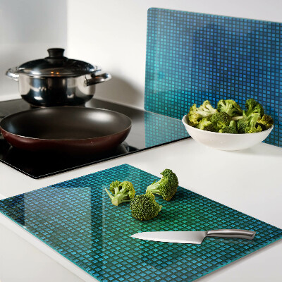 Glas-Schneidebrett mit Farbverlauf in Blautönen