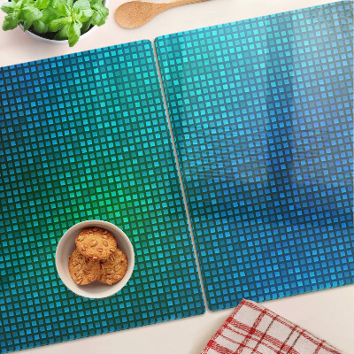 Glas-Schneidebrett mit Farbverlauf in Blautönen