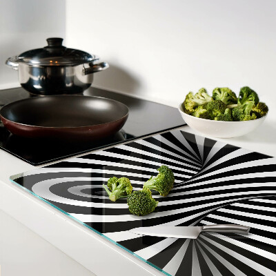 Schneidebrett Schwarz-weißes Spiralmuster