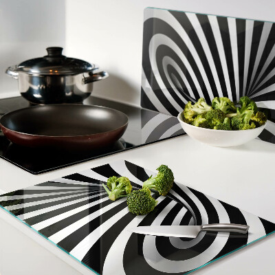 Schneidebrett Schwarz-weißes Spiralmuster