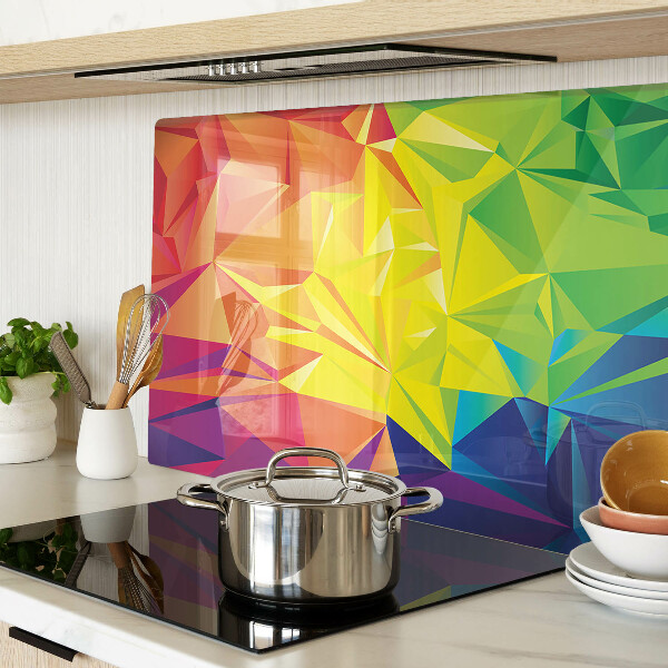 Glas-Schneidebrett mit farbenfrohem geometrischem Motiv