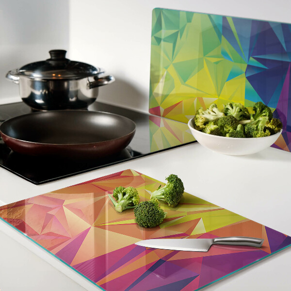 Glas schneidebrett Farbenfrohe Geometrie