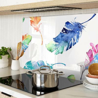 Schneidebrett Federn in Aquarell