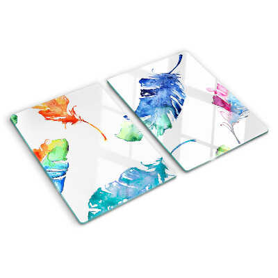 Schneidebrett Federn in Aquarell