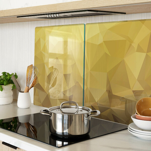 Glas schneidebrett Geometrie in Goldtönen