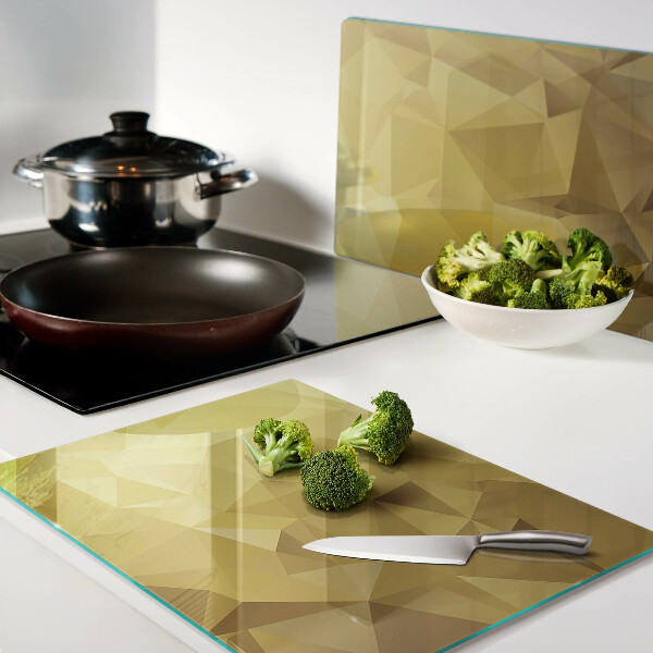 Glas schneidebrett Geometrie in Goldtönen