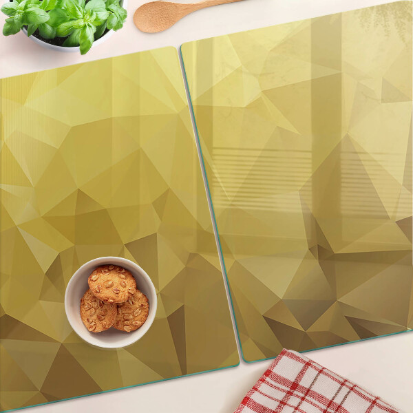 Glas schneidebrett Geometrie in Goldtönen