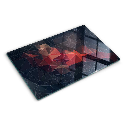 Schneidebrett mit abstraktem geometrischem Muster in Rottönen