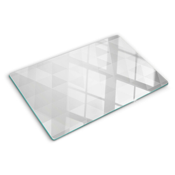 Schneidebrett Glas mit geometrischem Muster in Grautönen