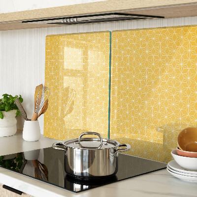 Schneidebrett glas Blume des Lebens auf gelbem Hintergrund