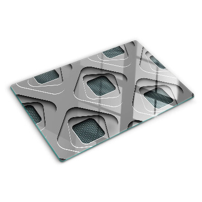 Schneidebrett mit geometrischem Muster in Grautönen