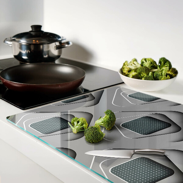 Schneidebrett mit geometrischem Muster in Grautönen