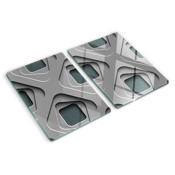 Schneidebrett mit geometrischem Muster in Grautönen