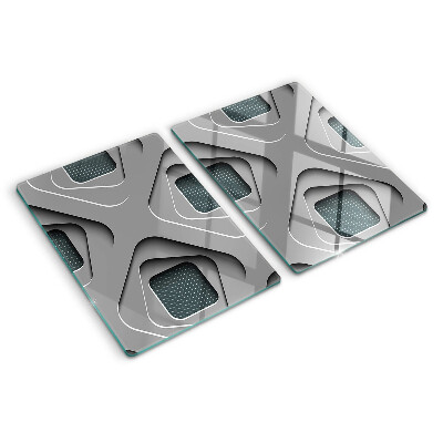 Schneidebrett mit geometrischem Muster in Grautönen