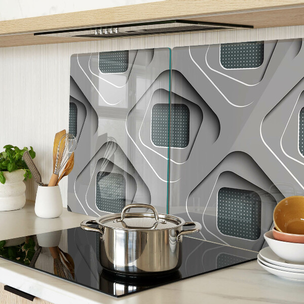 Schneidebrett mit geometrischem Muster in Grautönen