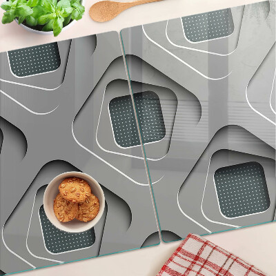 Schneidebrett mit geometrischem Muster in Grautönen