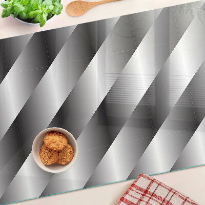 Schneidebrett Glas mit geometrischem Muster in Grautönen