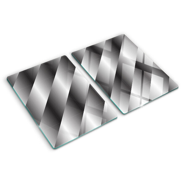 Schneidebrett Glas mit geometrischem Muster in Grautönen